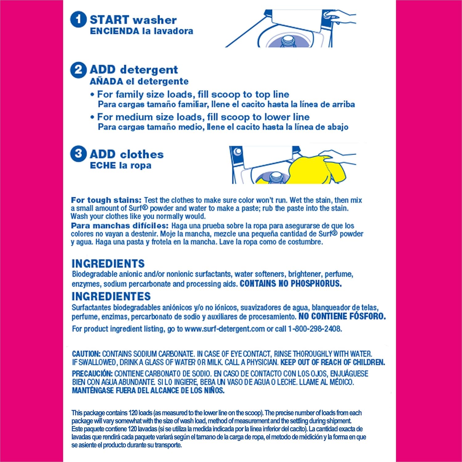 Surf Powder Laundry Detergent, Aloha Splash, 156 Ounce, 120 Loads : Health & Household