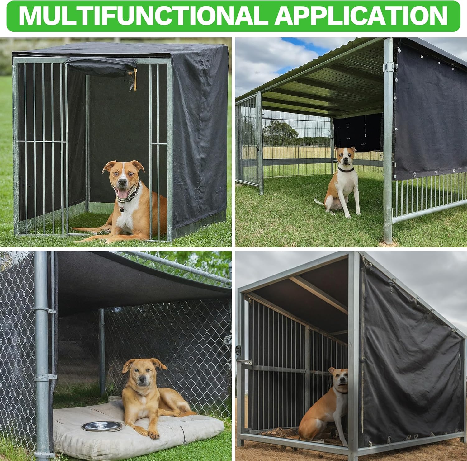 ColourTree 6' x 10' Black Shade Cloth Tarp with Grommets - 90% Sunblock, Durable Net Mesh Fabric for Dog Kennel, Plant Cover, Patio, Chicken Coop & Pet Playpen Roof (We Make Custom Size)