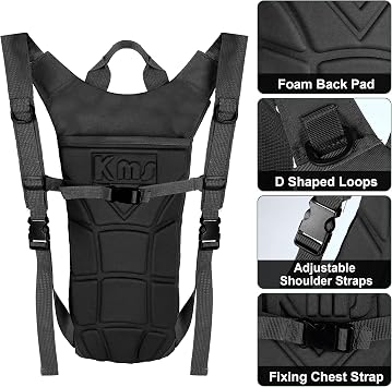Tactical Hydration Pack Backpack with 3L Water Bladder for Men, Leakproof Military Rave Water Backpack for Running Hiking Cycling Jogging Festival