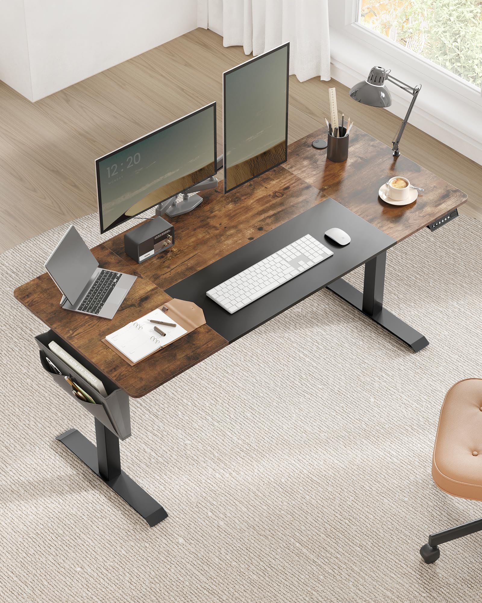 SONGMICS Electric Height Adjustable Desk, 160 x 70 x (72-120