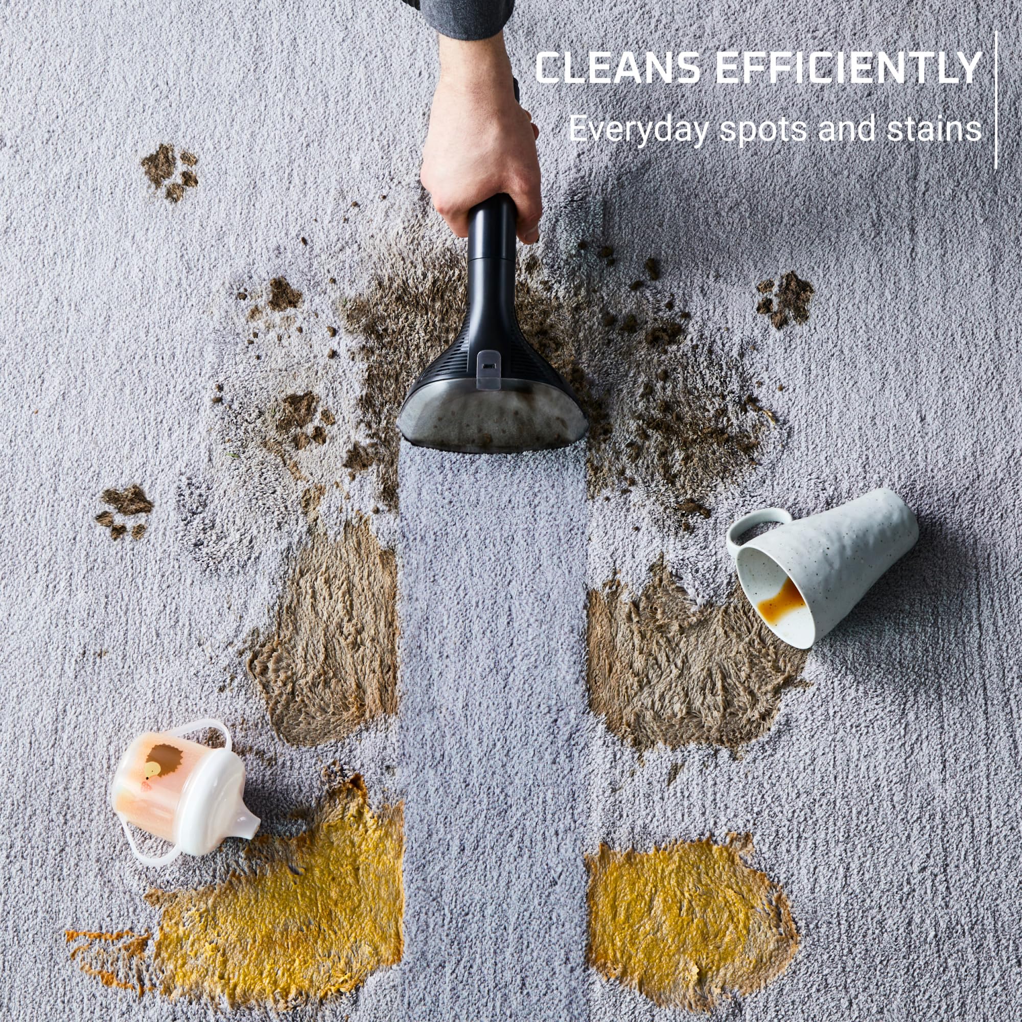 Rowenta Clean It, Smacchiatore, Pulitore per Tappeti Compatto e Versatile, Design Compatto, Sporco di Animali, 400 W, IN3011F0