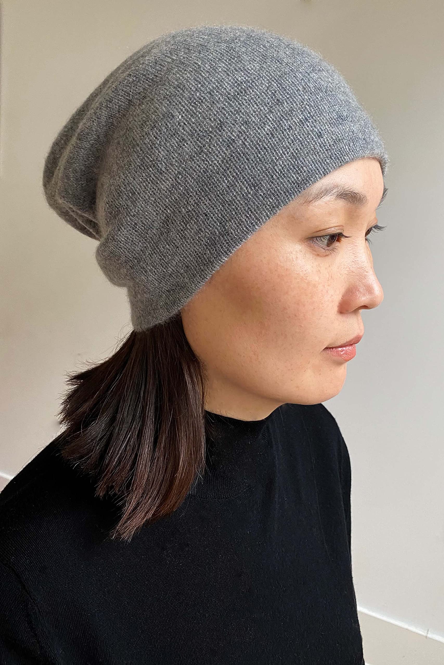 Damen-Set aus 100 % reinem Kaschmir, Schal und Handschuhe, passende Beanie-Mütze, Handschuhe und Schal, 3-teiliges Set, 3-in-1-Winter-Strick-Set, Damen, einfarbig, warm, 3-teiliges Geschenk