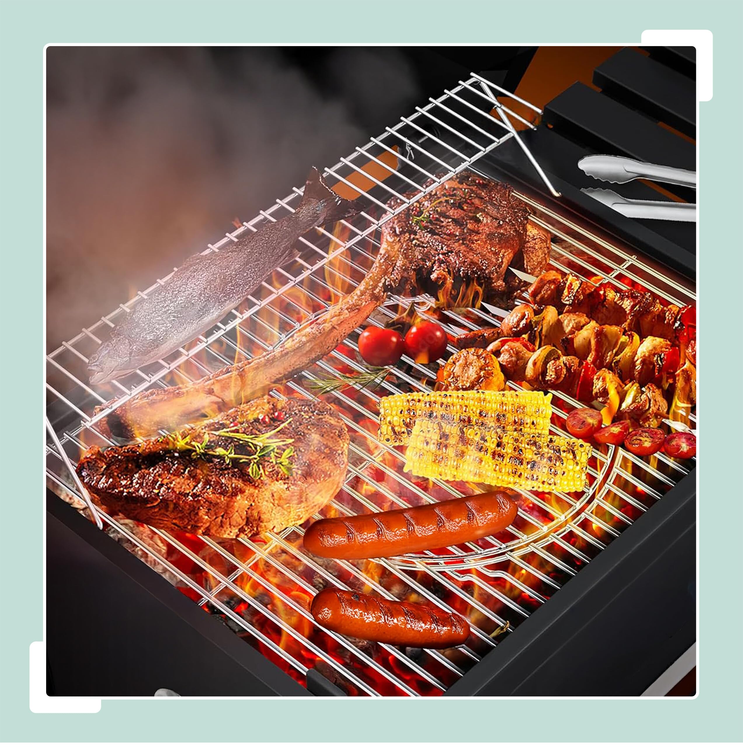 Relaxdays Grill na węgiel drzewny, grill na kółkach, z pokrywą, grill ogrodowy XXL, czarny/srebrny, 1 sztuka