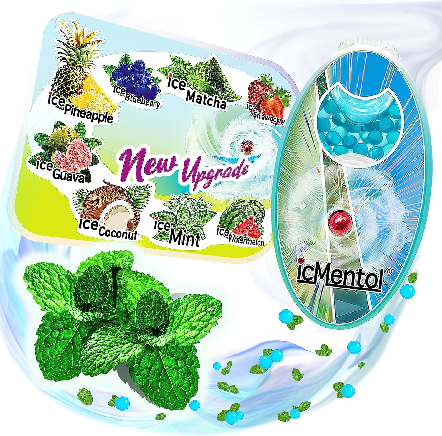 icMentol8 Flavours and Combo Packs Available, 100pcs Menthol Ball for