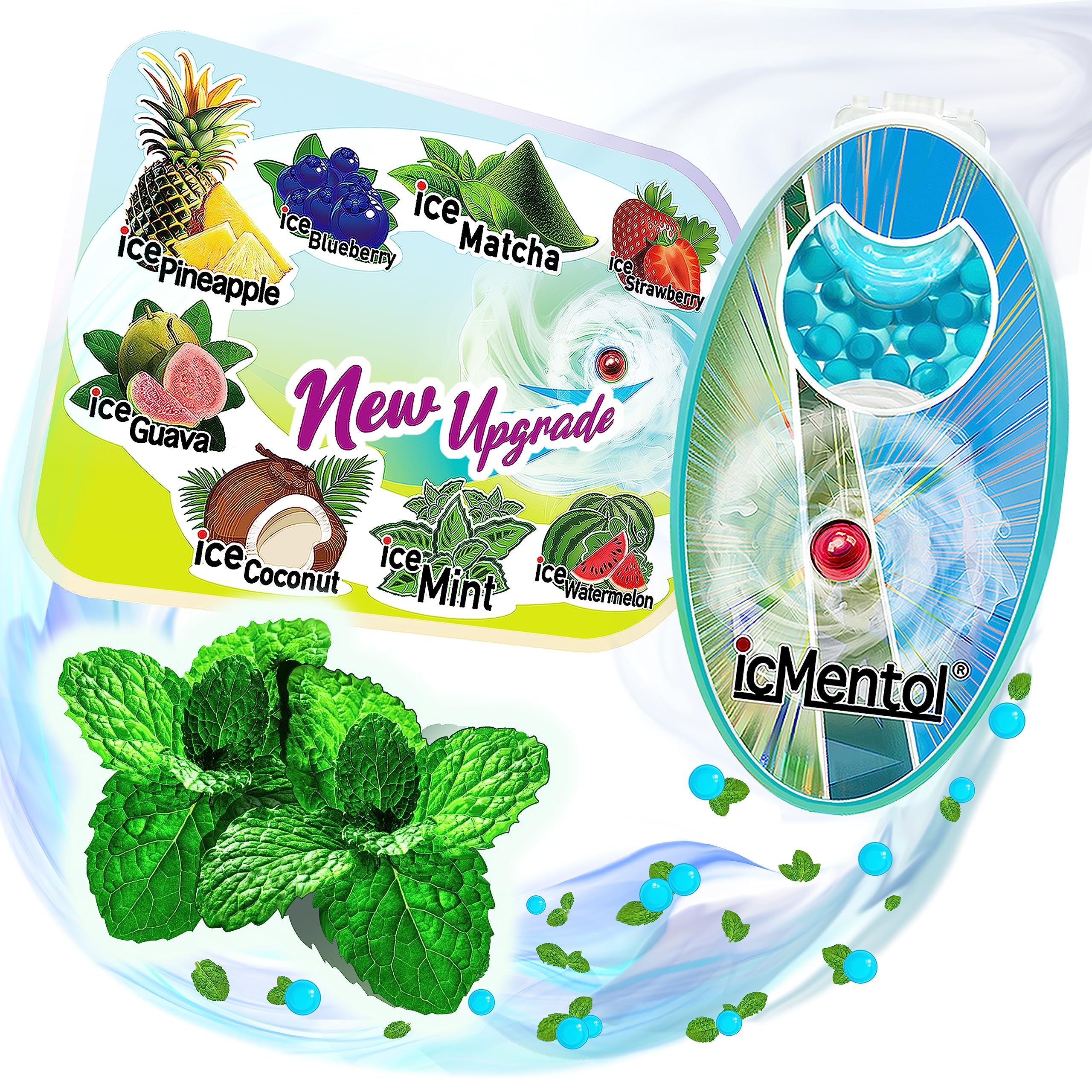 8 Flavours and Combo Packs Available, 100pcs Menthol Ball for Cigarettes, Menthol Capsules, Crushballs, Crush Balls for Cigarettes, Menthol Cigarettes (ice Mint)