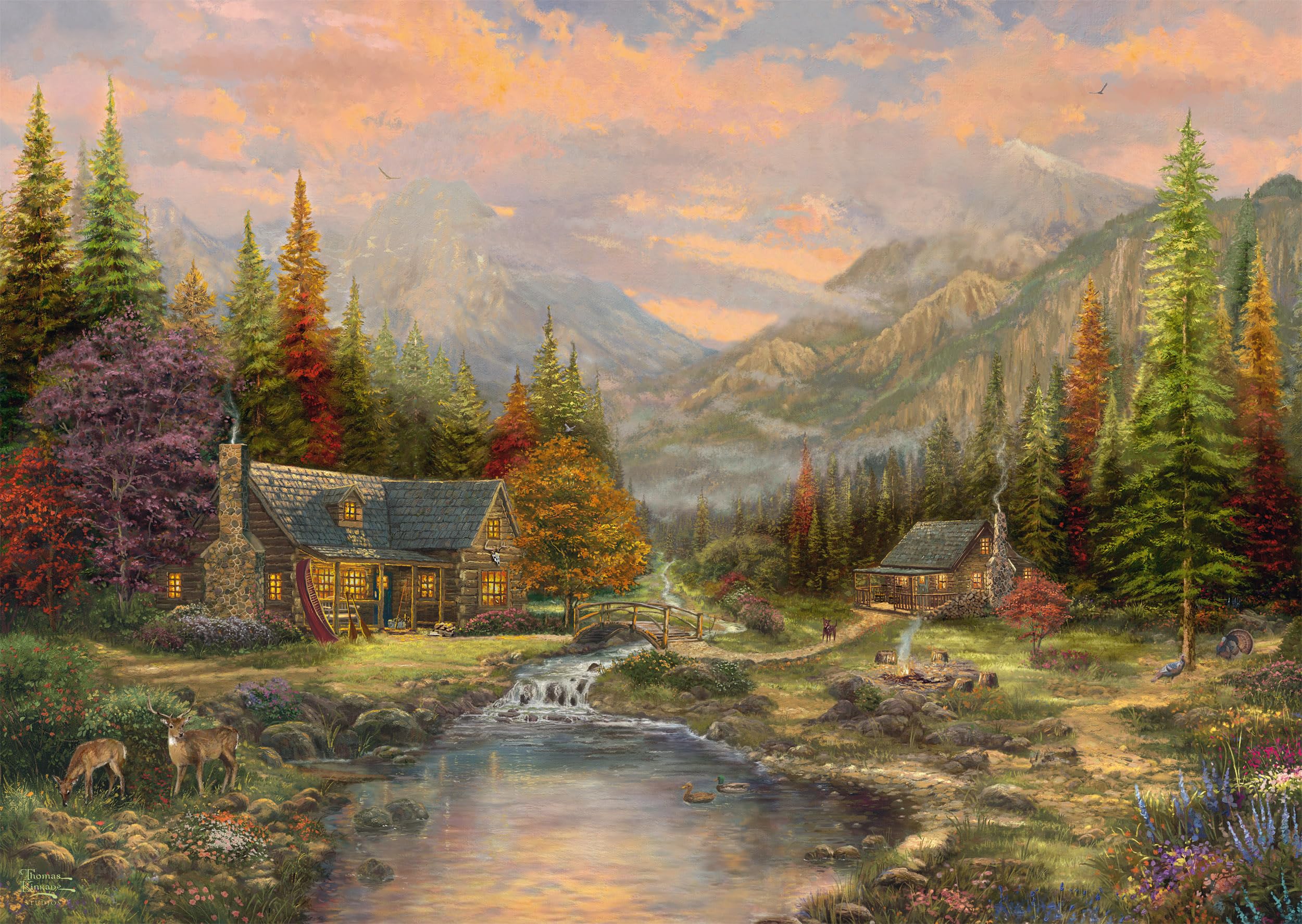 Bergkulisse mit Bach, Multicolored, 69,3 x 49,3 cm - Image 4