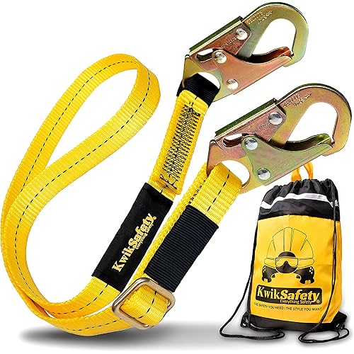 KwikSafety - Charlotte, NC - Copperhead Safety Lanyard [Adjustable 4' to 6'] Single Leg No Shock Absorber ANSI OSHA Positioning
