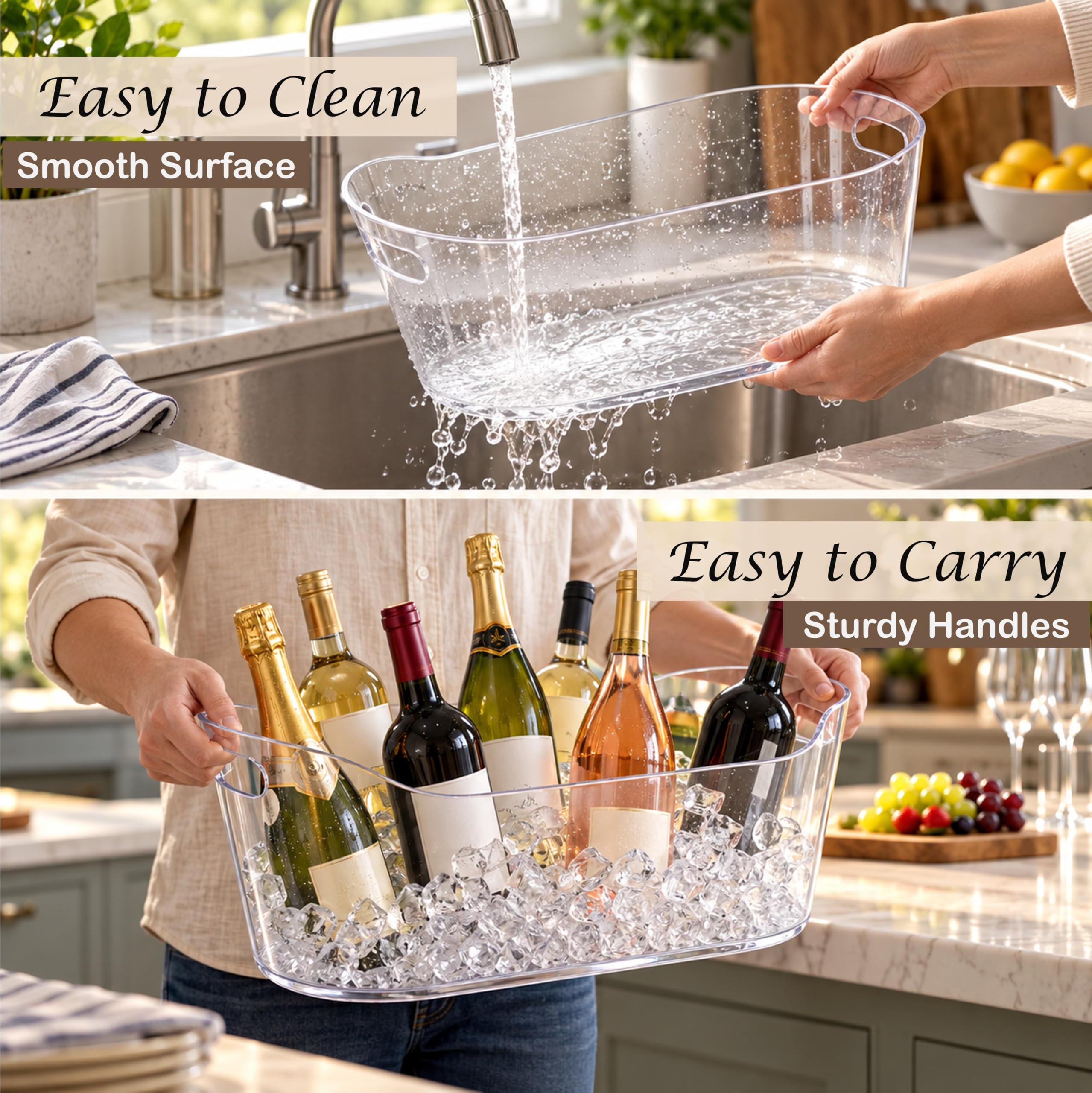 Large Ice Buckets - Party Set with Bottle Opener -5