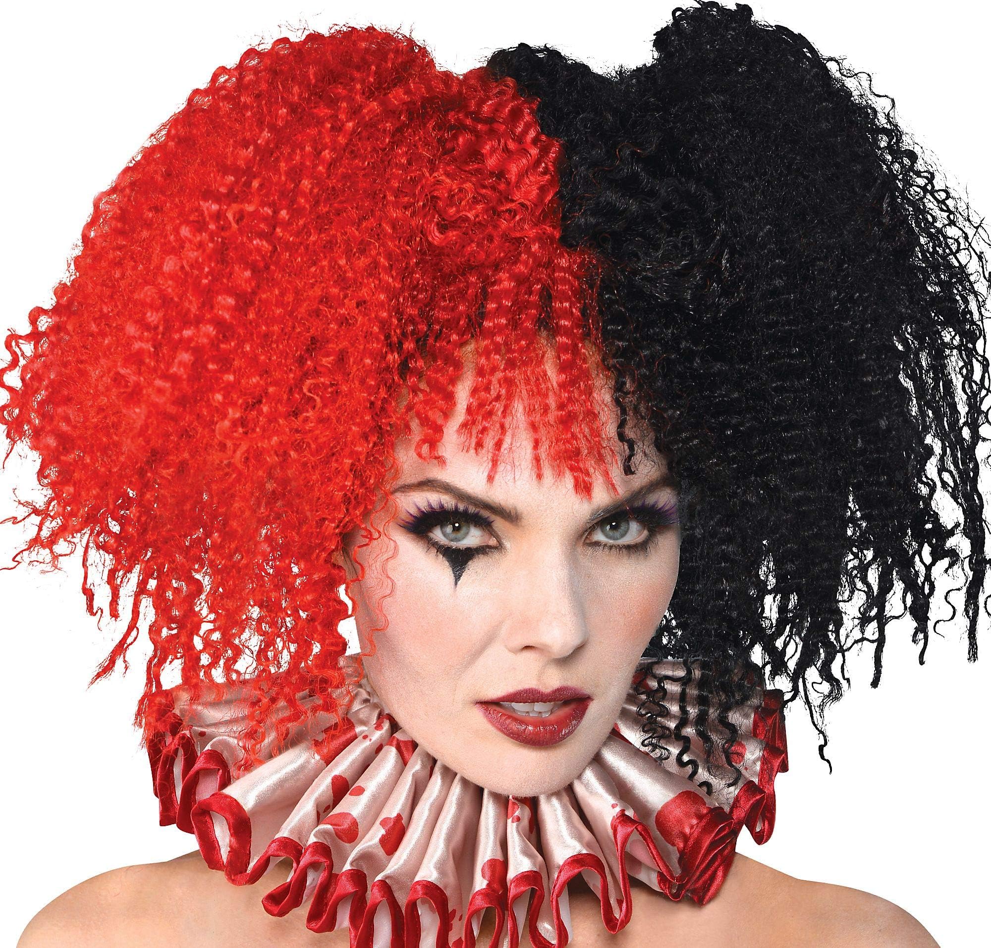 Adults Harlequin Jesterina Fancy Dress Halloween Wig