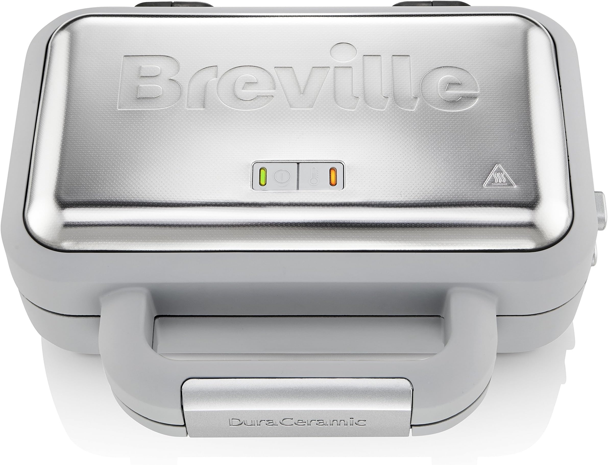 BrevilleVST072 DuraCeramic Waffle Maker, Non-Stick and Easy Clean with Deep-Fill Removable Plates, White and Stainless Steel