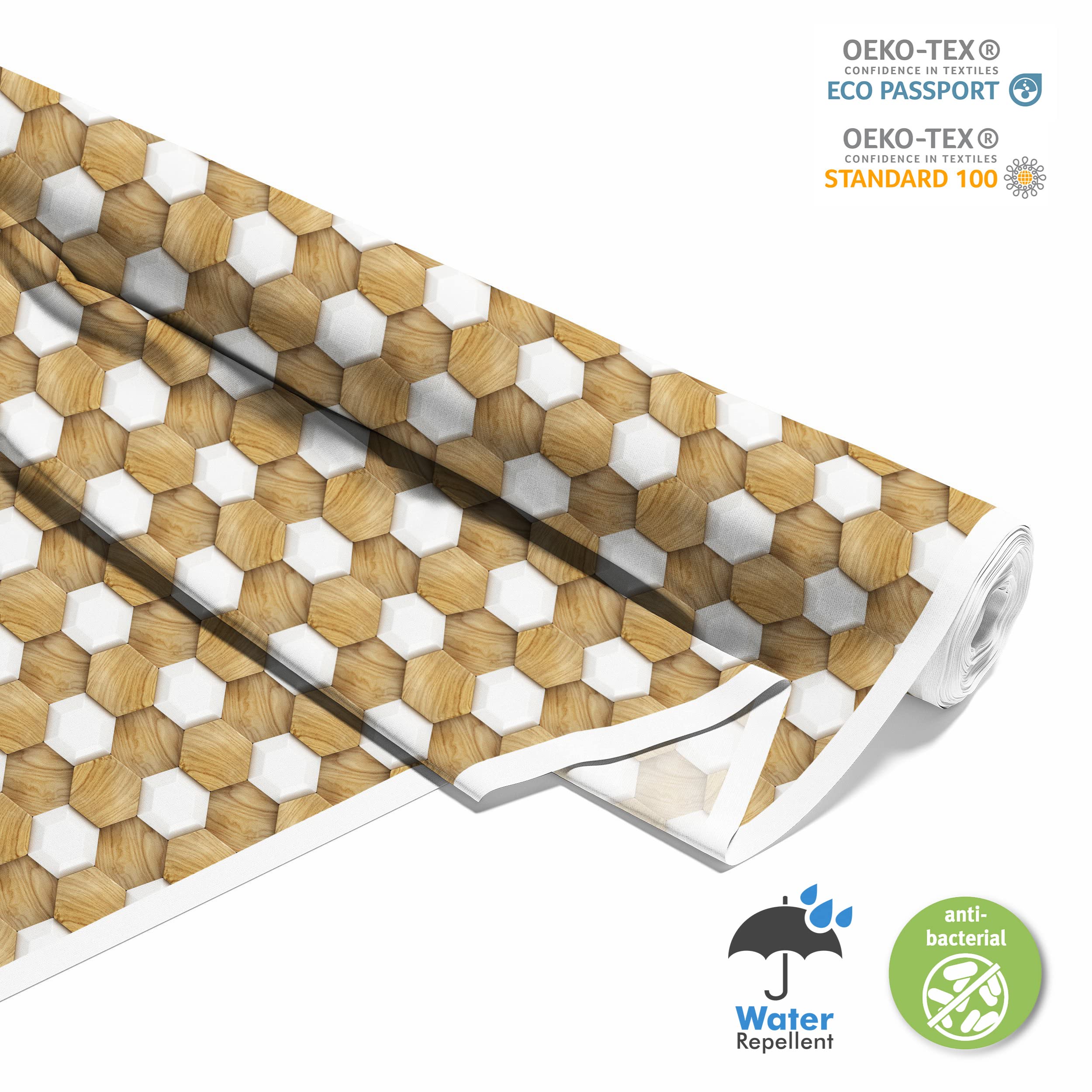 HEKO PANELS Stoff Oxford Wasserdichte Meterware Canvas-Stoff Polyester Stoff Zum Nähen Nähstoffe Möbelstoffe Dekostoffe Handwerken Wasserabweisend Blickdicht Holzfliesen 5 Meter 155 x 500 cm