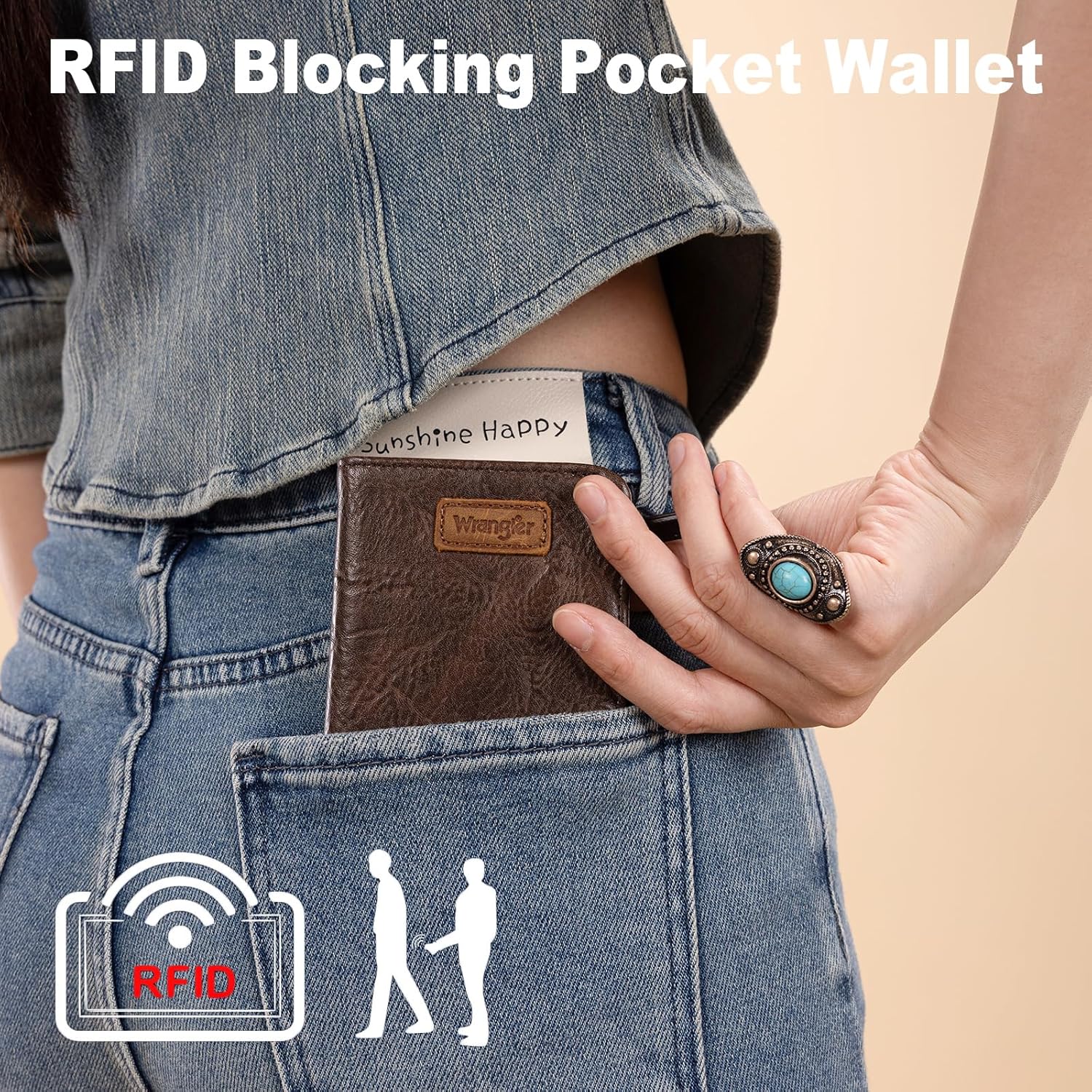 Montana West X Wrangler Small Wallet Women Slim Thin Wallets Card Cases Money Organizer Minimalist Pocket Wallet with RFID Lining - Image 4