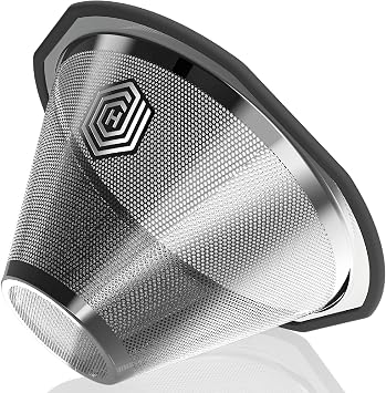HEXNUB Reusable Coffee Filter for Kalita Wave 185 and OXO 8 Cup Coffee Makers, Stainless Steel Mesh, Durable Metal Filter for Sustainable Brewing No more Paper Filters