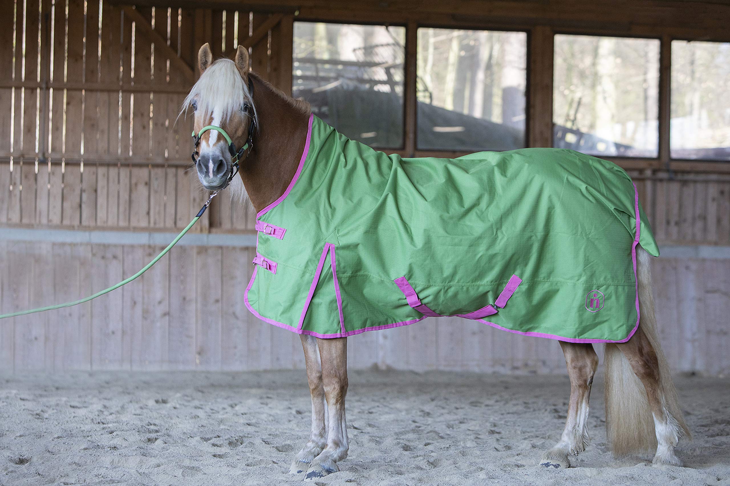 Regendecke indira pro Ripstop 1200d Wasserdicht high-Neck (145 cm, Grün 01 - Pink 01)