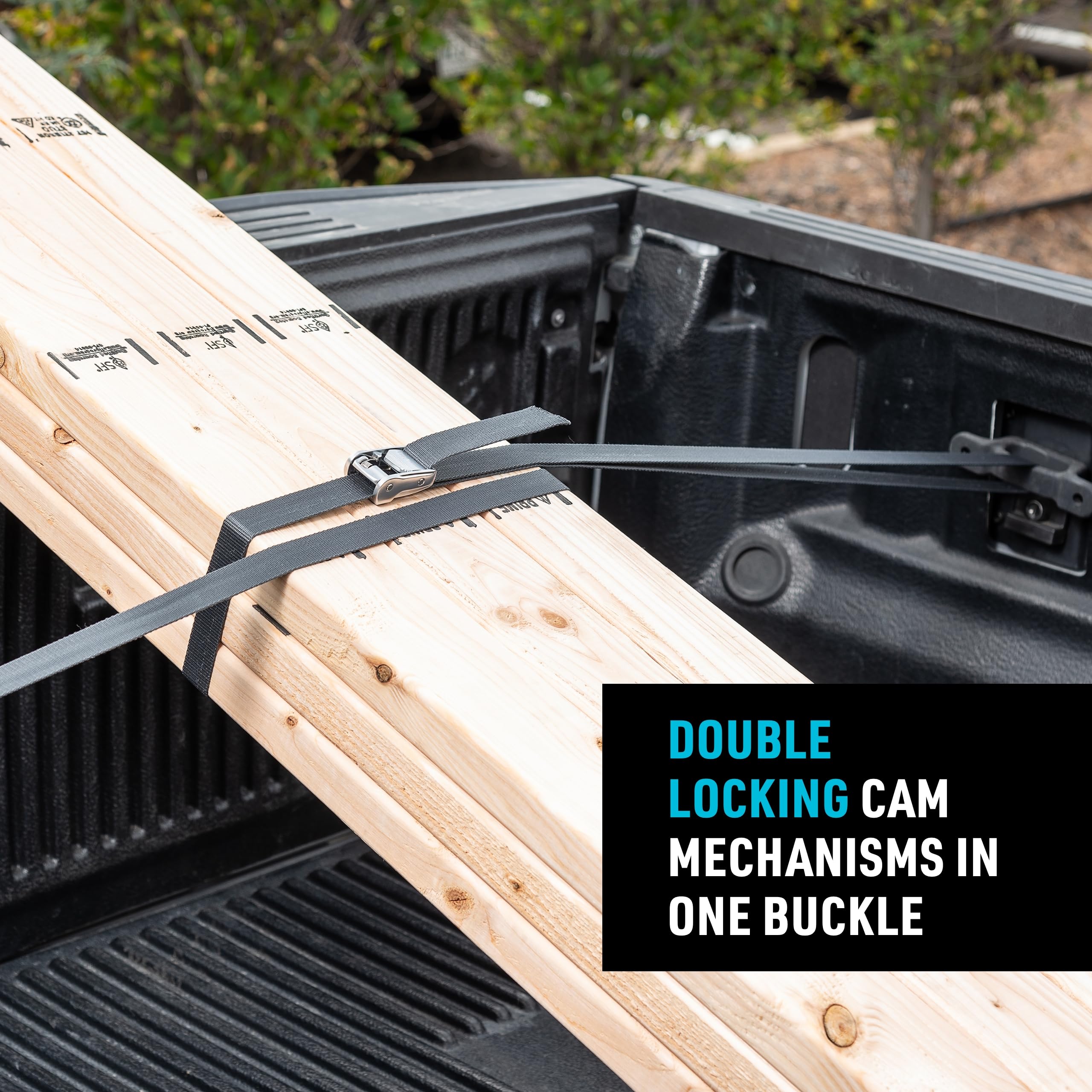 Nite Ize CJD8-09-R3 CamJam Spanngurt-System, proprietäres Dual-Cam-Schnalle aus Zinklegierung und hochfester Gurt, 180 kg. Belastungsgrenze 2,4 m Gurtband Befestigungssystem, anthrazit, 8 ft