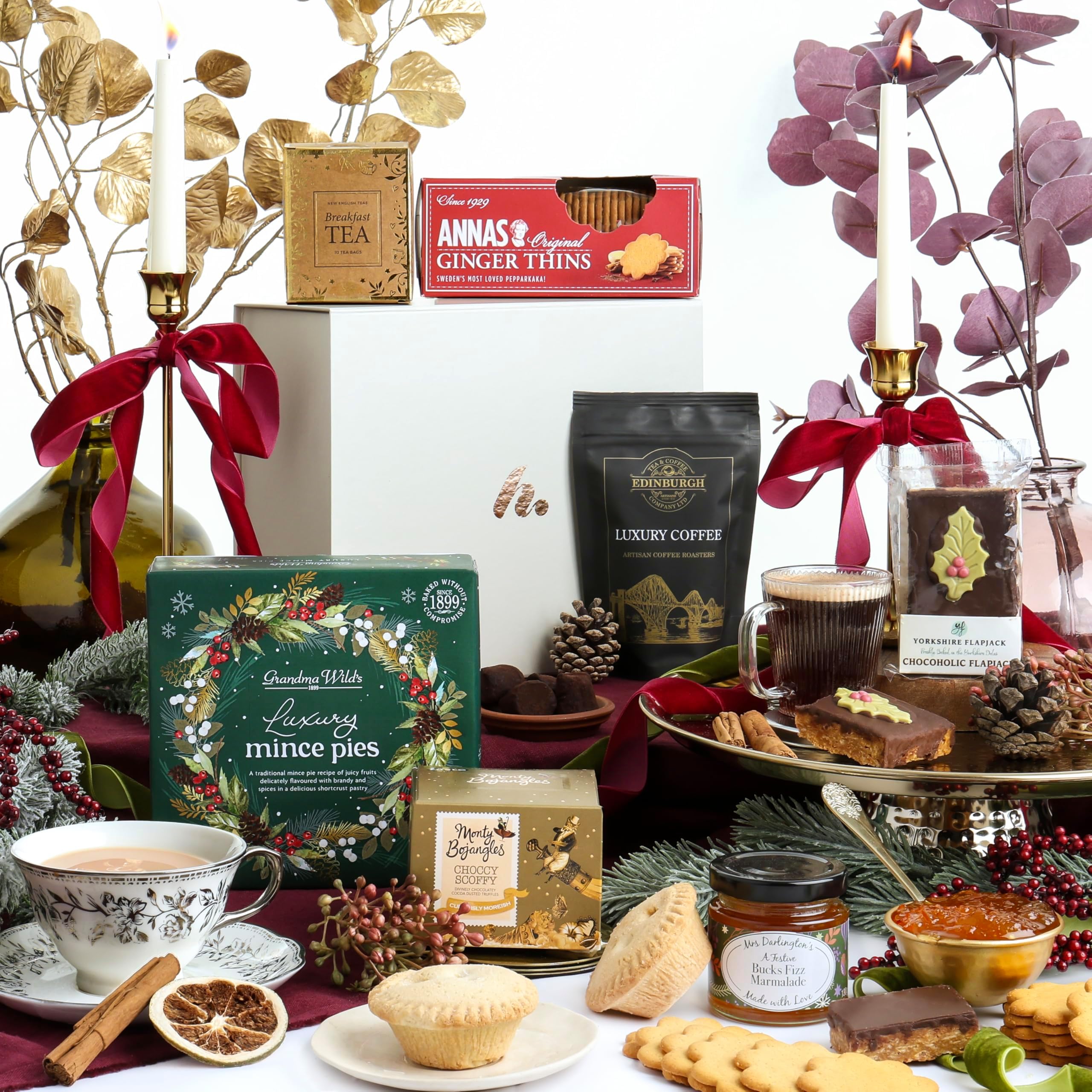 Little Taste of Christmas Luxury Hamper - Festive Sweet & Savoury Treats Food for Couples, Family, Women, Men Gourmet Gifts, Box