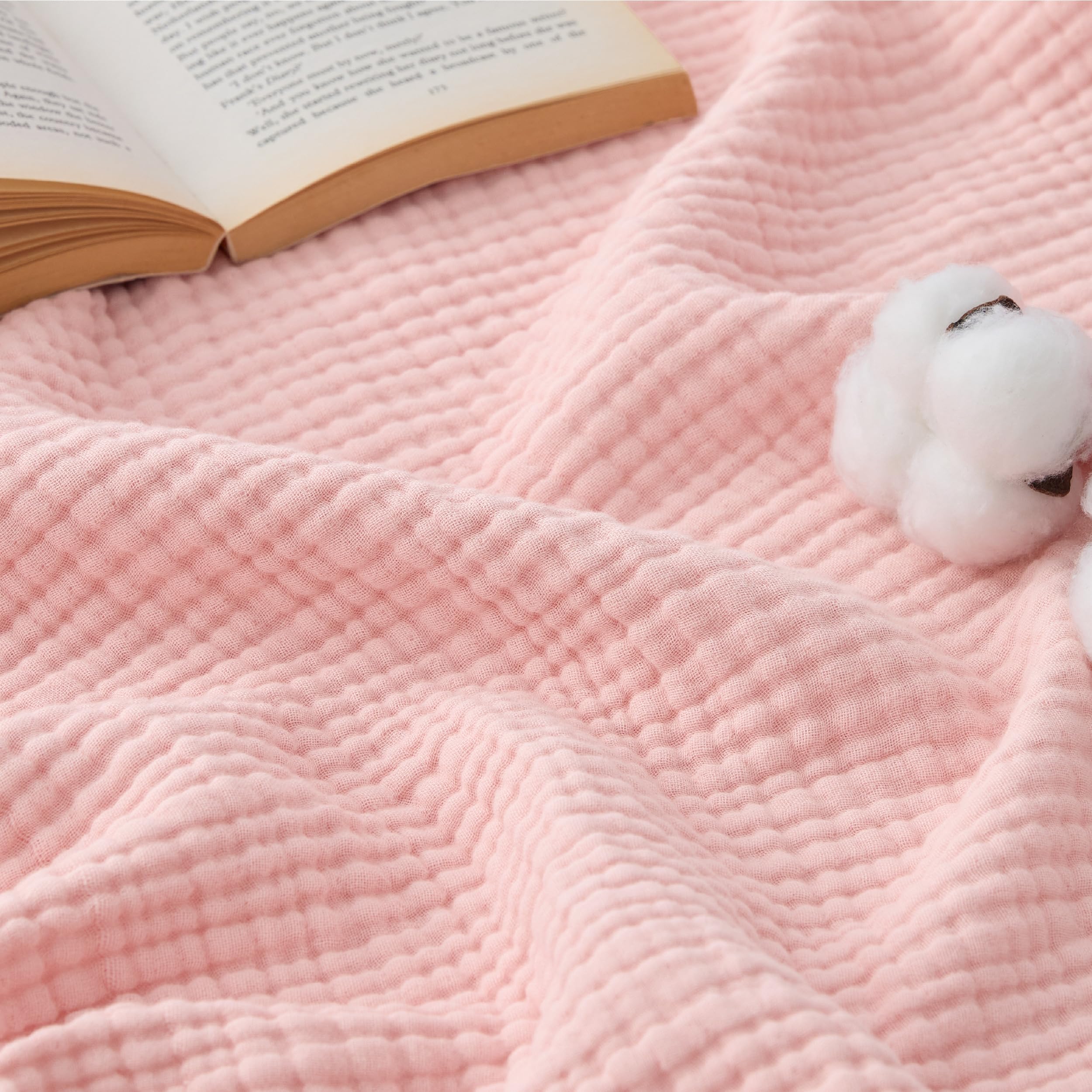 Bedsure 100% Cotton Muslin Throw Blanket Twin XL - blankets and throws | Mubboo