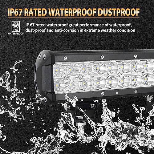 Miniatura 3 de RIGIDON Barra de luz de 28 pulgadas y 180 W, combo de punto de inundación de doble fila de 18000 lm, barra de luz LED impermeable para conducción de