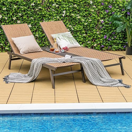 Miniatura 4 de COSTWAYPatio2-PersonChaiseLoungeChair6-PositionBack Adjust MiddlePanel