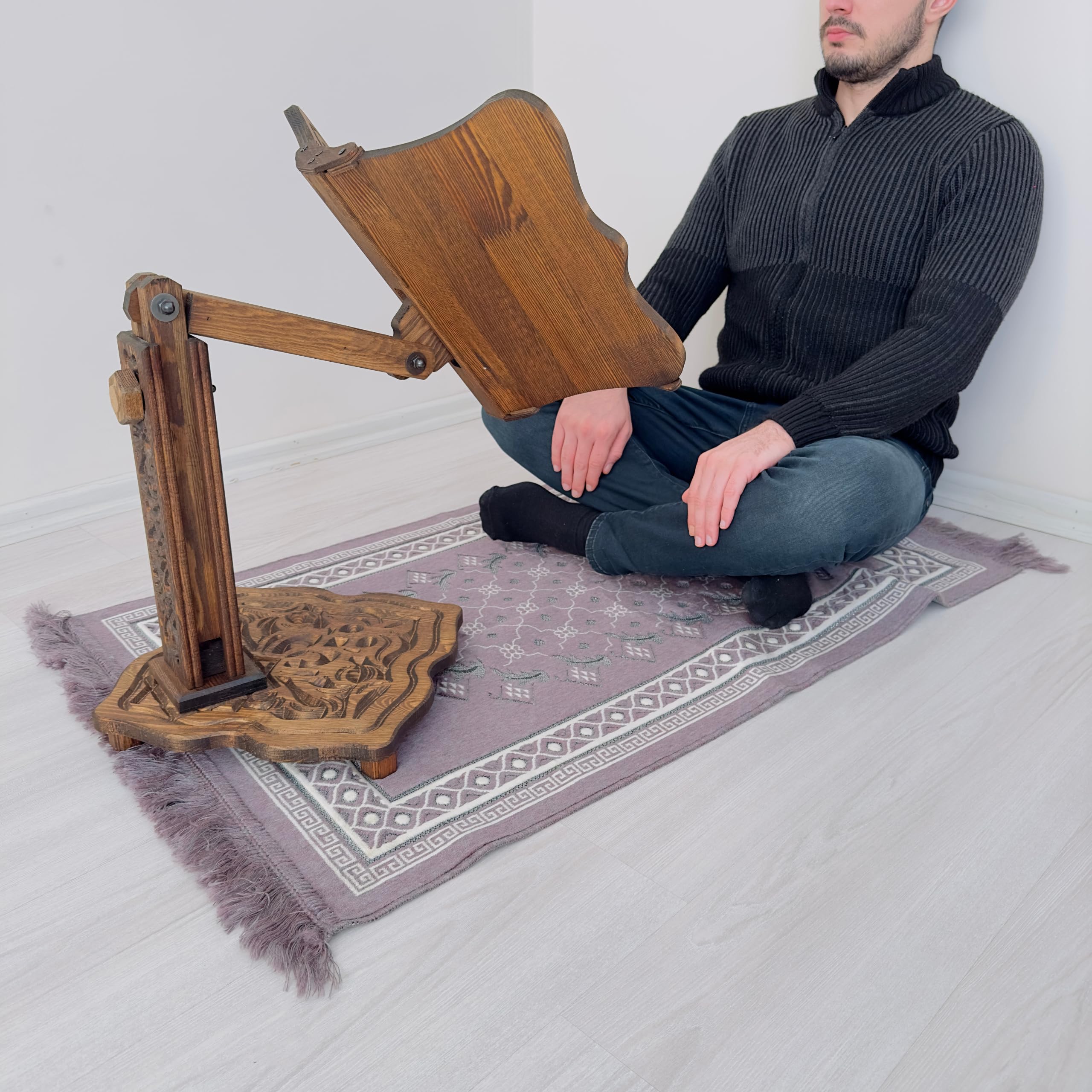 Soporte de madera ajustable de gran tamaño para libros pesados | Corán, Biblia, diccionario, soporte para libros de cocina, soporte multifuncional enorme