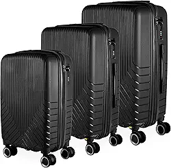 Cj Malas Polipropileno 3 Peças P, M, G Rodas 360 - Canadá (Preto)