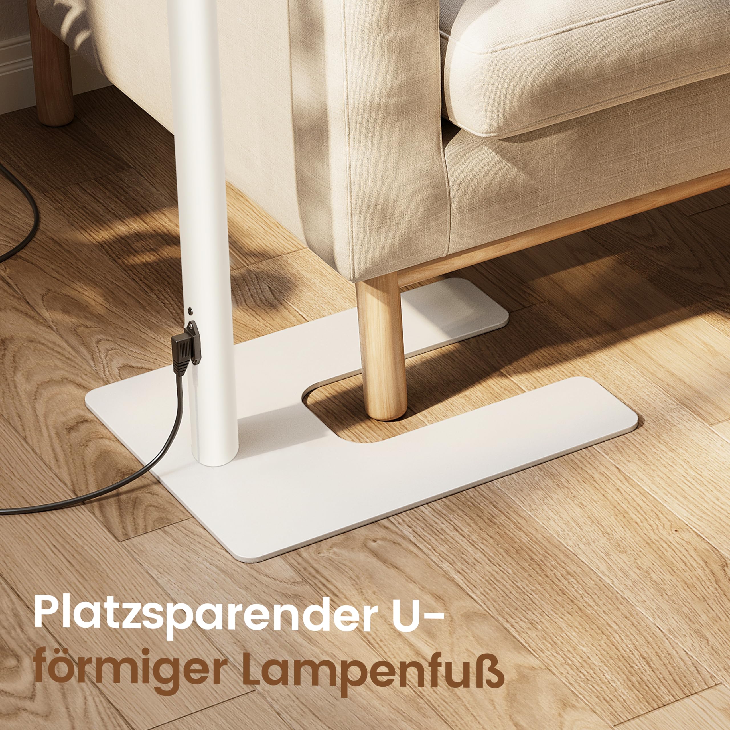 Büro Stehlampe – UGR<16, CRI>98, 7000lm, 4000K, Vollspektrum | 7000lm Tageslicht | UGR<16 blendfrei + CRI>98 | Vollspektrum 4000K | 60W+50W dimmbar | Büro, Kinderzimmer, Lesen | 198cm