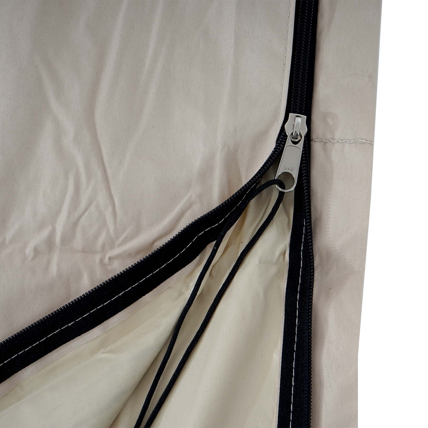 Housse de protection pour parasol HWC, fermeture à glissière - 3x4m crème