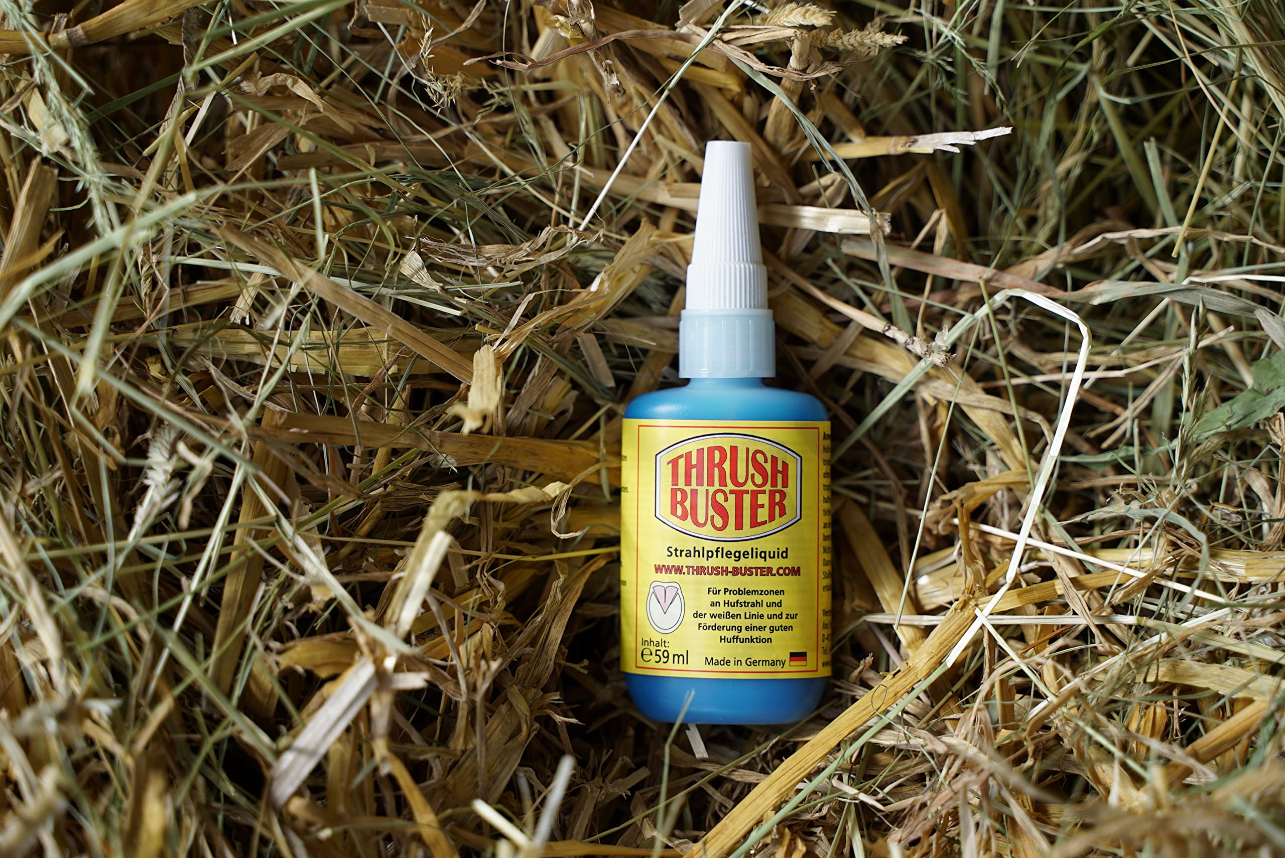 Thrush Buster Liquid Spezial, Hufpflege für Pferde, Intensive Strahlpflege bei Strahlfäule am Hufhorn mit hornfestigender Wirkung, leichtes auftragen, ohne Biozid, Anti-Doping (59ml)