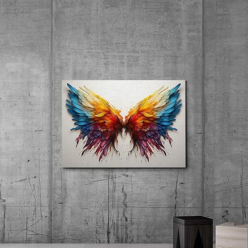 Miniatura 4 de Angel wings print on canvas on light gray ground, Angel wings, Angel wings art, On canvas, Wall Decor Living Room, Office Wall