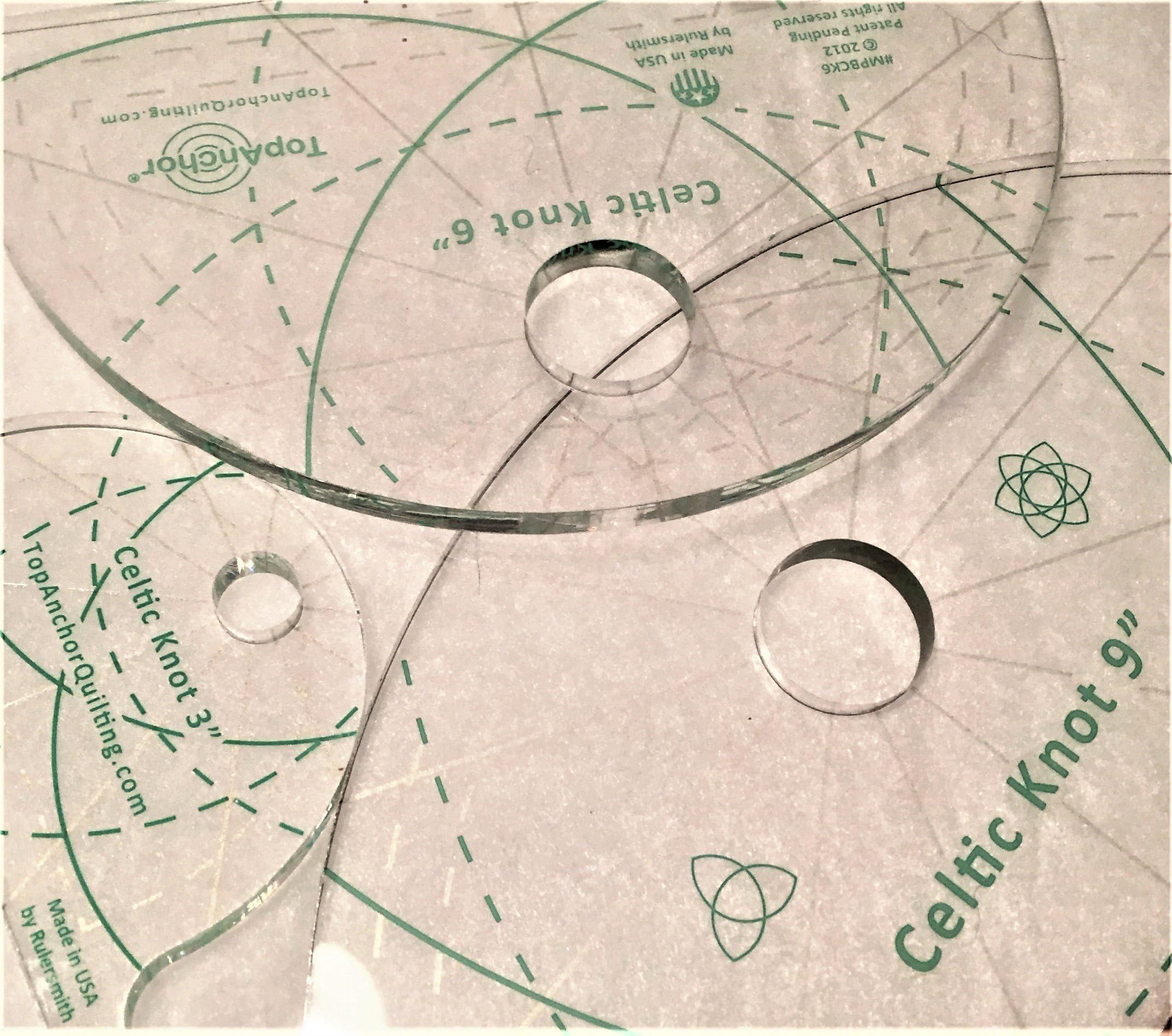 Celtic Knot Longarm & Machine Quilting Templates 3 Piece Set, 1/4" laser-cut acrylic