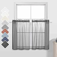 Vista 9 de KOUFALL - Cortinas cortas con aspecto de lino