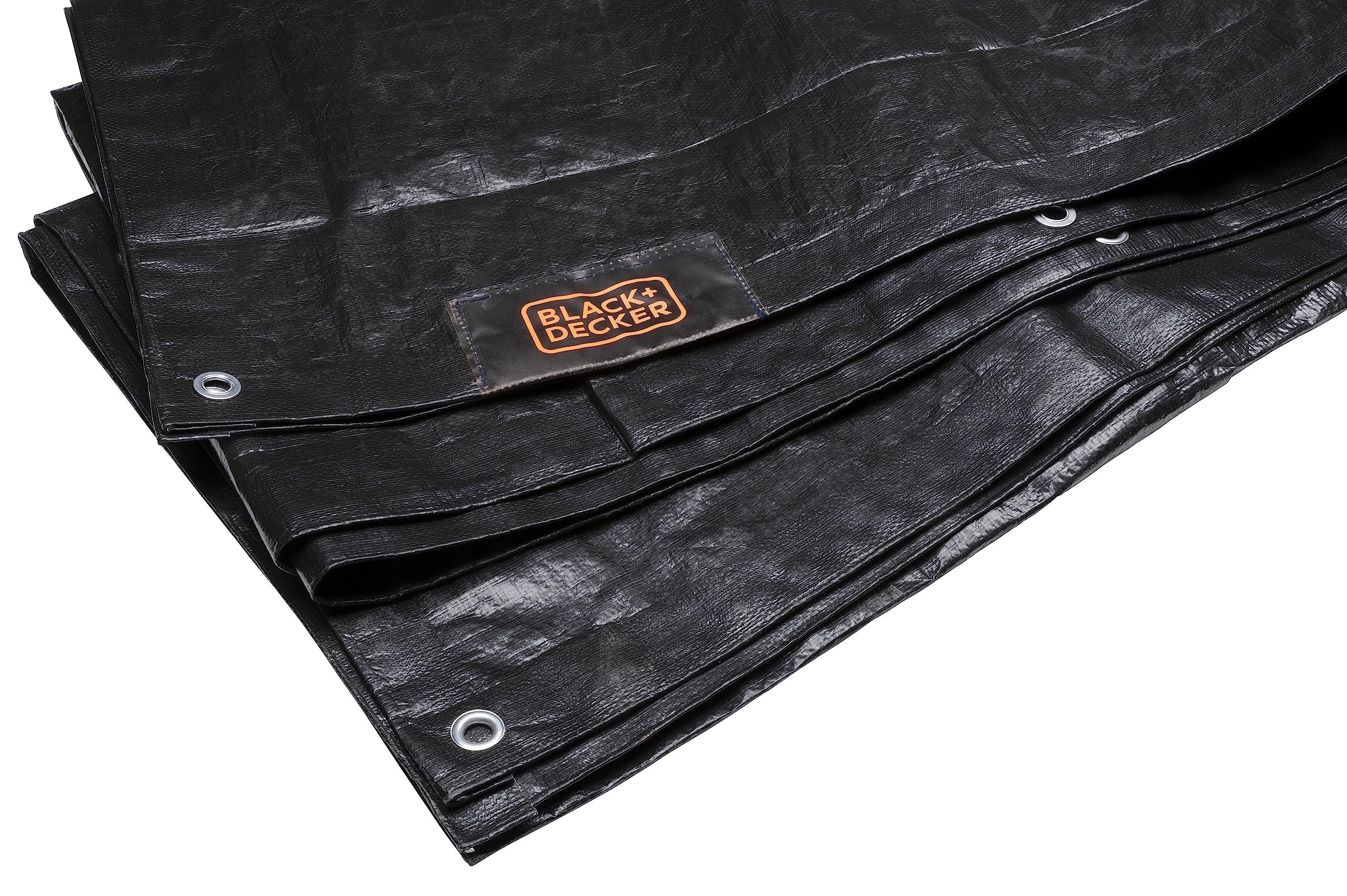 Black+Decker Anhängerplane 3 x 4 Meter Wasserabweisend – inkl. Gummiseil, 14 Aluminium-Ösen