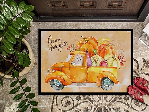 Miniatura 3 de Caroline's Treasures CK2653MAT - Tapete Westie de cosecha otoñal de 18 x 27 pulgadas, tapete para puerta delantera, interior y exterior, para