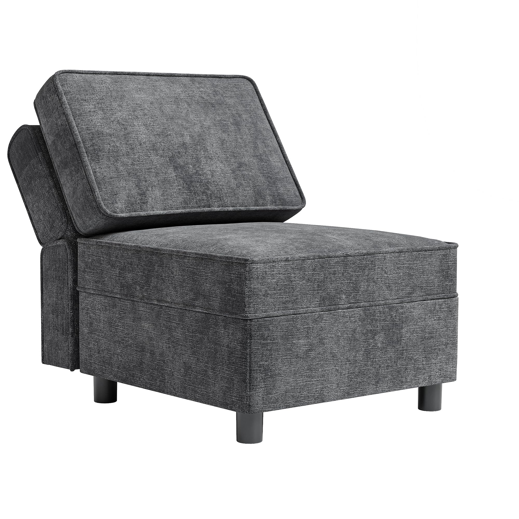 GAOMON Chenille Single Seater, Middle Modular with Storage for Modular Sectional Sofa, 90°-180° Adjustable Backrest, Single Sofa for Sectional Sleeper