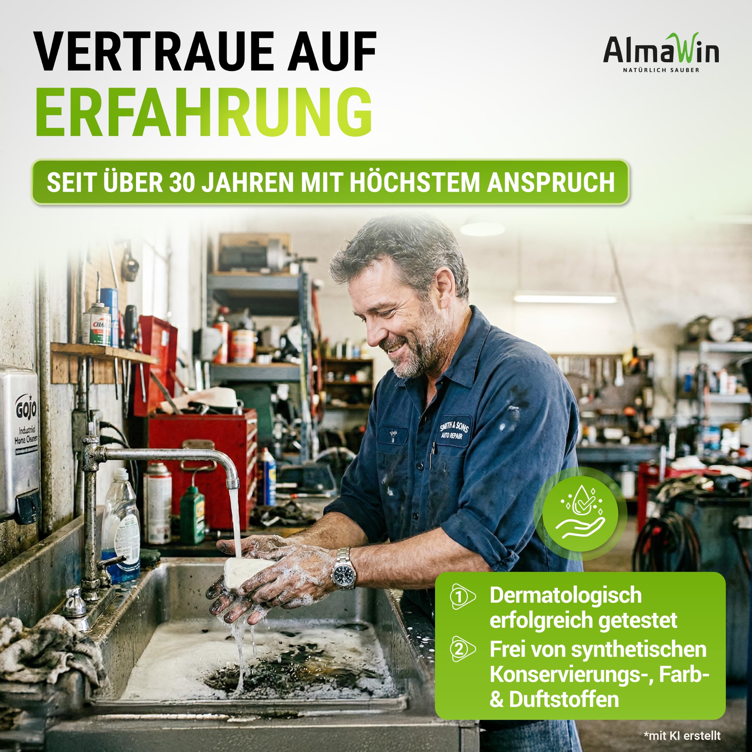 AlmaWin® Kernseife mit zartem Zitronenduft [24x 100g] - Stückseife für sanfte Hautreinigung - Vegane Seife Bio für gründliche Reinigung in Haushalt & Werkstatt - Kernseife Zitrone, Seife