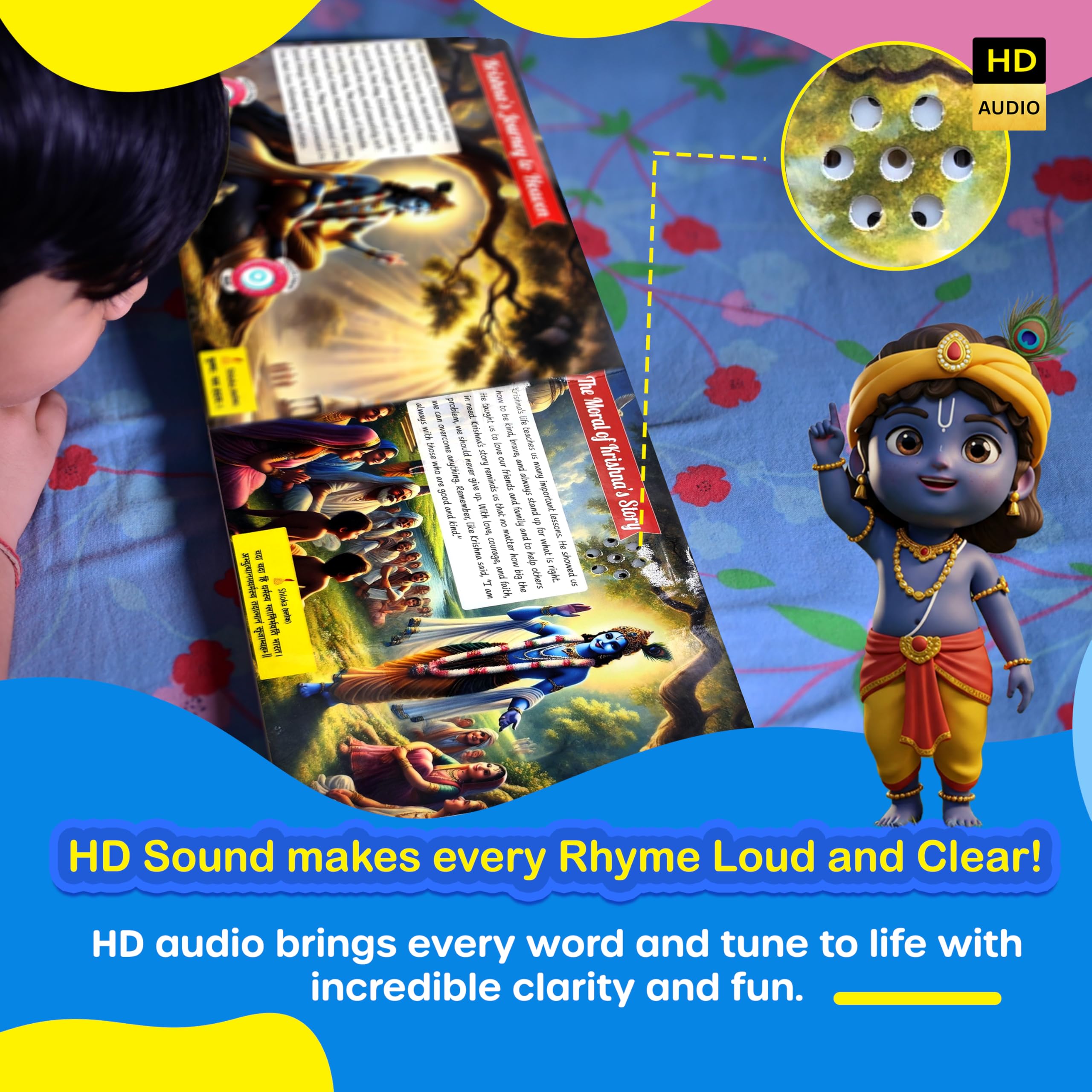 Kiddale My Little Krishna Musical Book | Bilingual Hindi-English Spiritual Sound| Audio Stories, Shloka 3