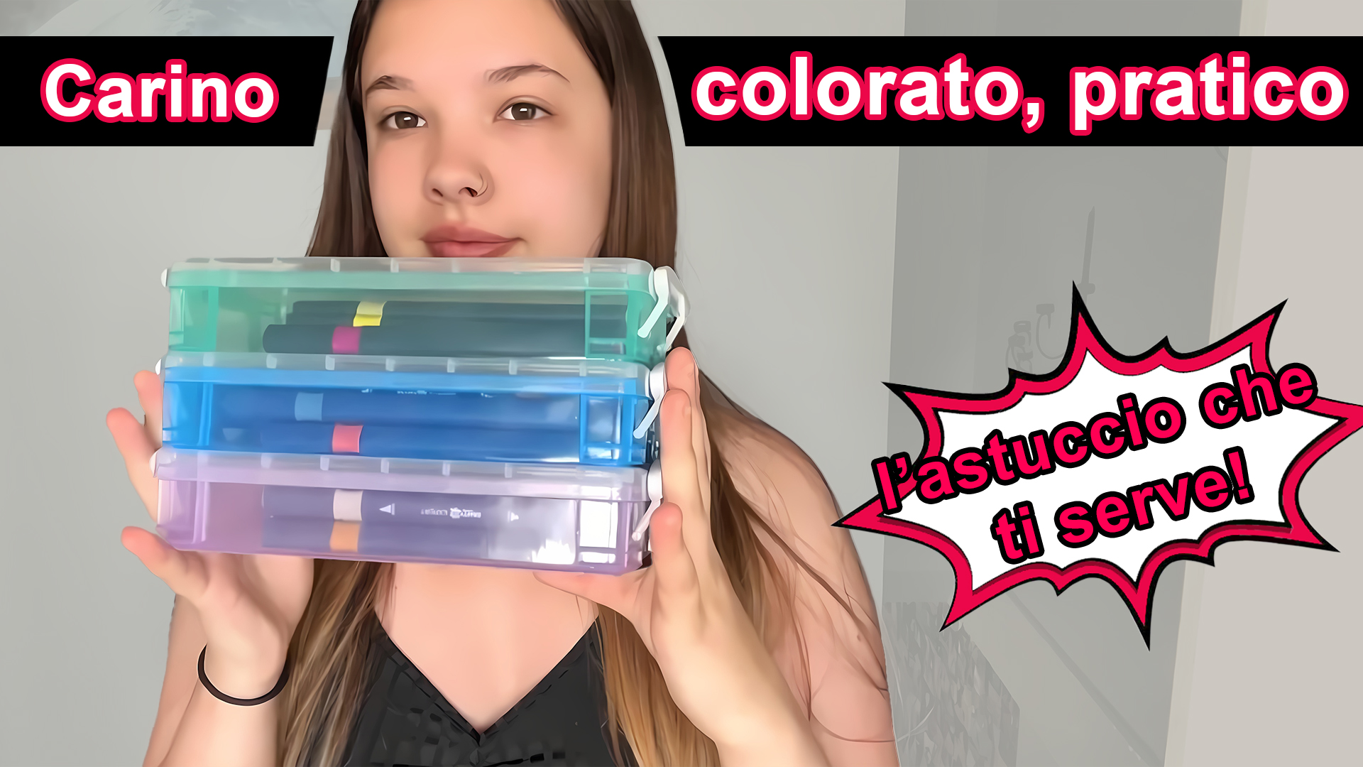 THATSRAD 6 Astucci In Plastica Trasparente Con Coperchio – Impilabili, 21,5x10x4 Cm, Colori Verde Blu Viola, Per Scuola E Ufficio
