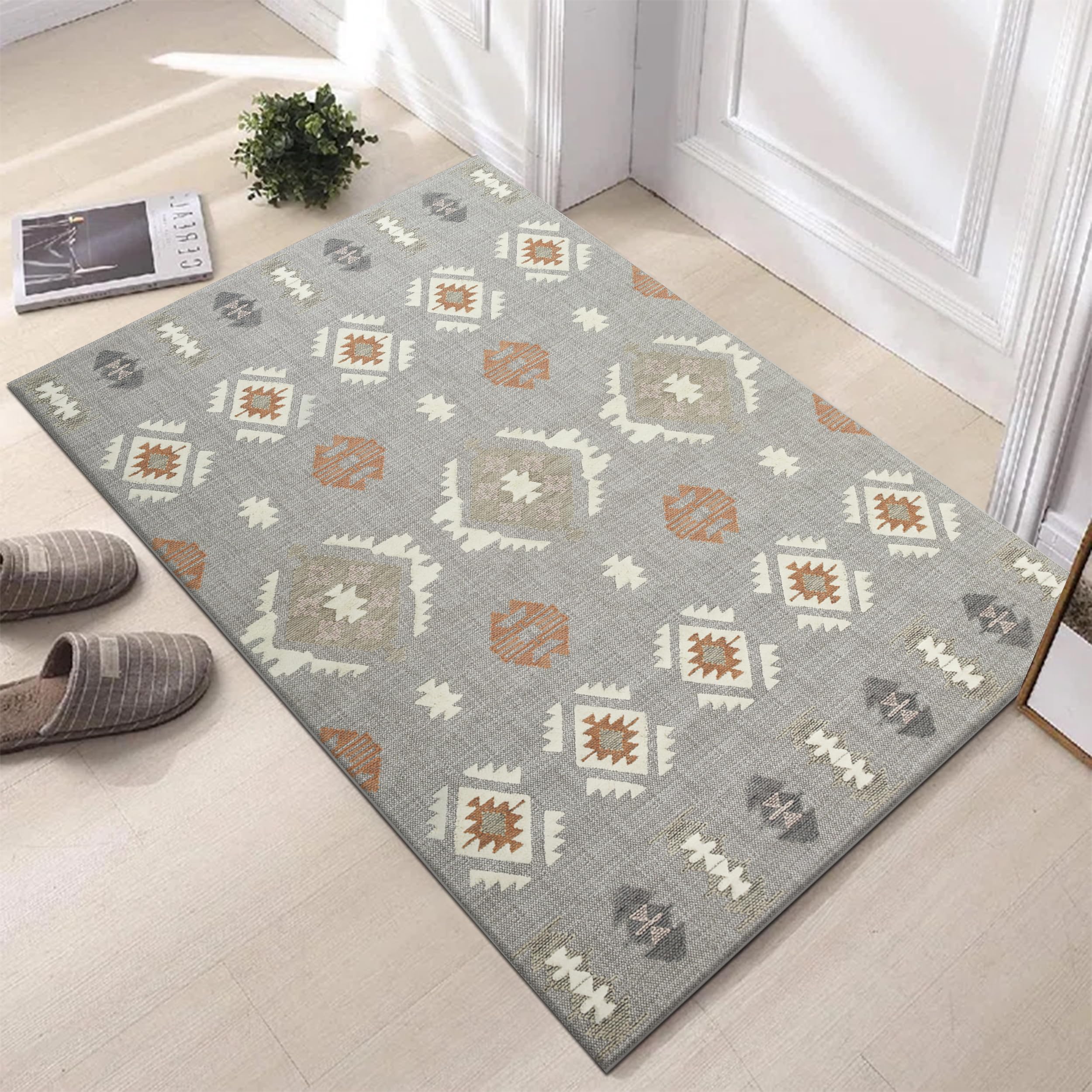 Hafaa Door Mat Indoor & Outdoor - Non Slip Heavy Duty Doormats - Stylish & Printed Mat - Perfect Dust Grabbing Shoes Scrapper Door Mats (Nova, 40cm x 60cm)