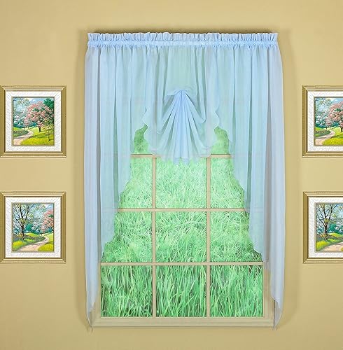 Vista 75 de Today's Curtain - Cortina Emelia de gasa original, panel de 84 pulgadas, negro, 60 pulgadas de ancho x 84 pulgadas de largo