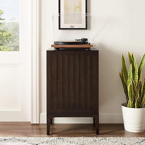 Miniatura 2 de Crosley Furniture Asher - Soporte para tocadiscos con almacenamiento para discos de vinilo, color marrón oscuro