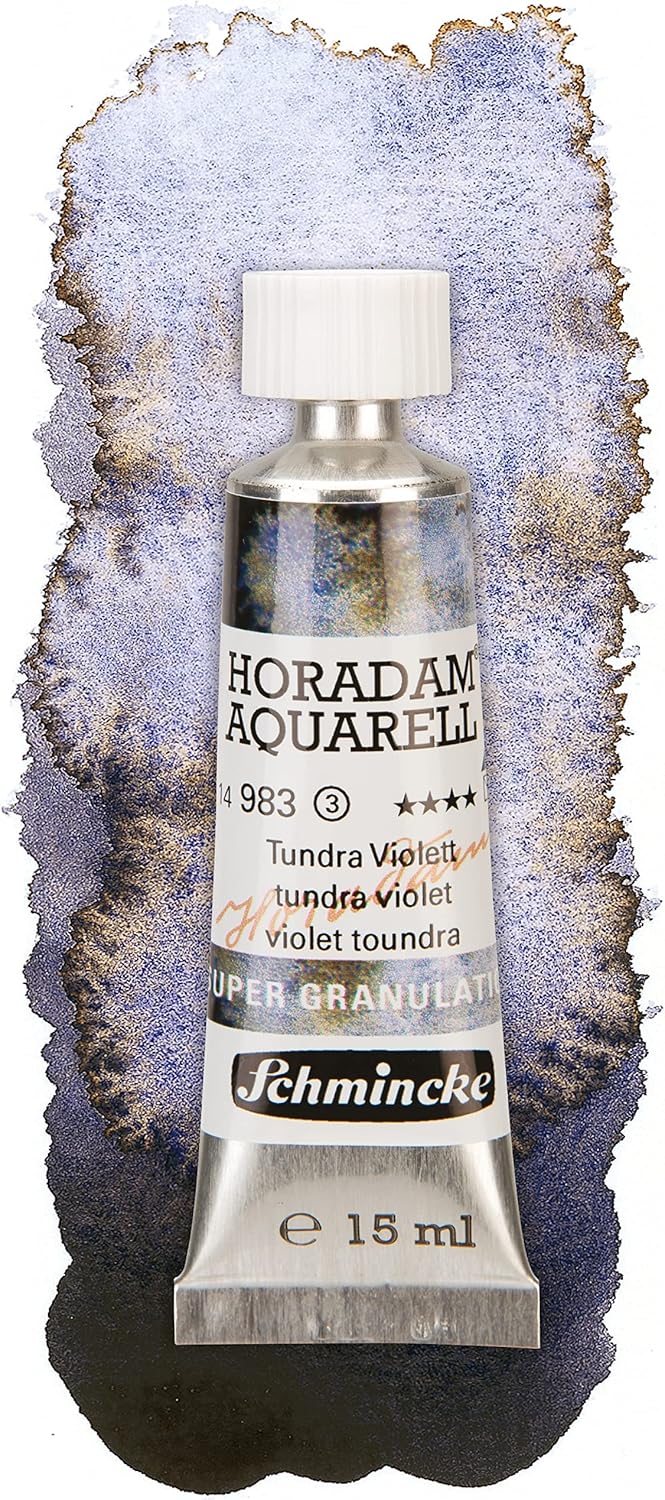 Schmincke - HORADAM® AQUARELL, Super-Granulation Set Tundra, 5 x 15 ml tubes, 74 850 097, wooden box, very strong granulating colors, finest, supergranulating watercolors