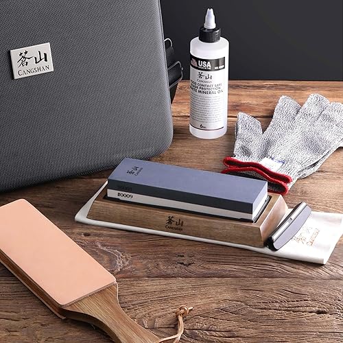 Miniatura 6 de Cangshan 503800 Afilador de cuchillos de piedra de afilar de doble cara grano 10006000