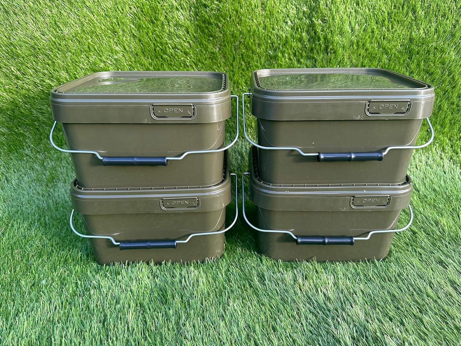 Lidsters Fishing Square Bucket 5L 10L 17L Litre Carp Fishing Bait
