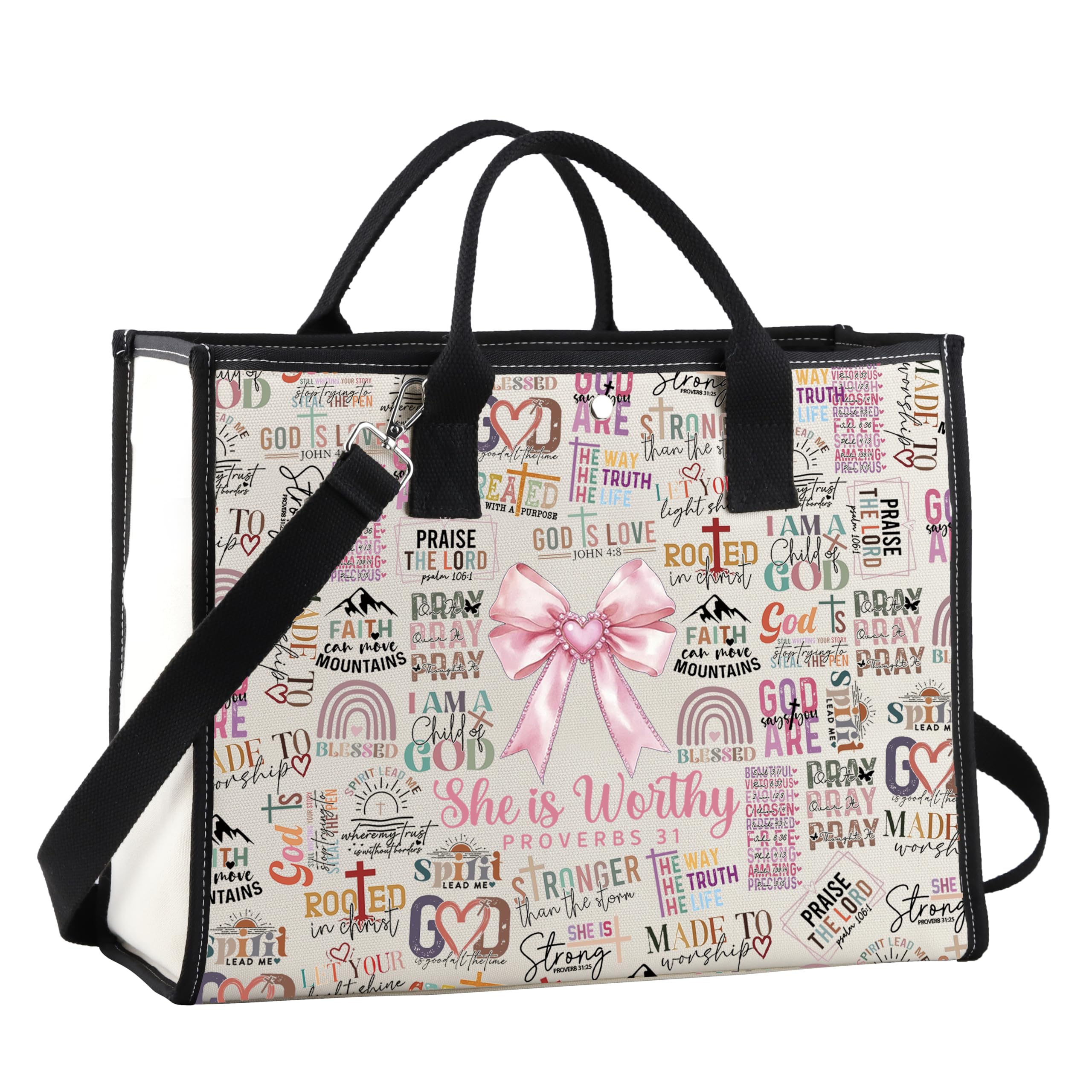 Bolsa con versículo She Is Worthy Proverbios para inspirar tu corazón 8