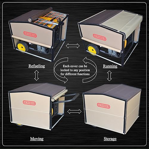 Miniatura 5 de Cobertizo para generador combina cubiertas de generador mientras se ejecuta y cubiertas para generadores para almacenamiento exterior en uno. Una