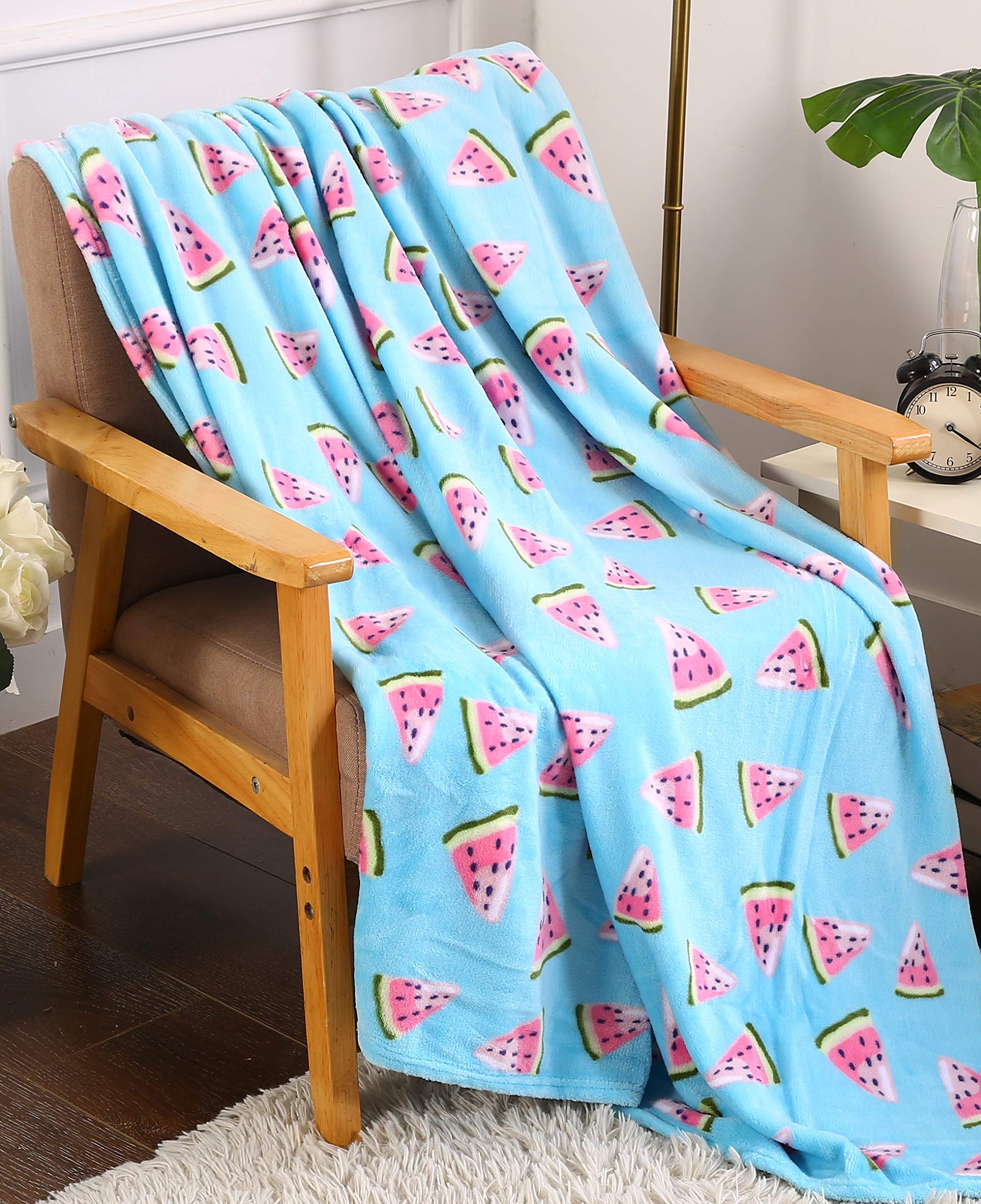 Décor&More Ananas Plüsch-Fleece-Decke – 127 X 152 Cm, Ultraweich, Sommer-Design, Maschinenwaschbar