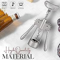 Vista 4 de Alpine Cuisine Sacacorchos de aleación de zinc resistente de 7 pulgadas con mango ergonómico antideslizante, sacacorchos para botellas de vino