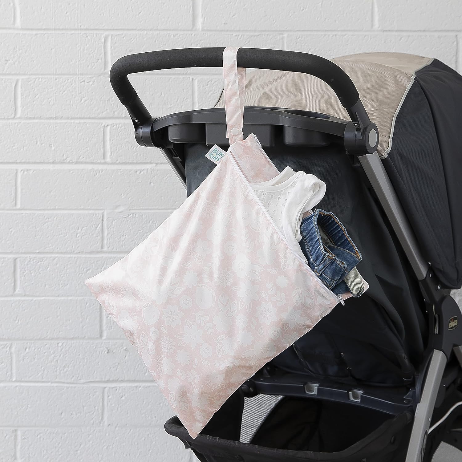 Bumkins Waterproof Wet Dry Bags for Baby, Travel, Swimsuit, Cloth Diapers, Pump Parts, Gym Clothes, Toiletries, Strap to Stroller, Zipper Reusable Bag, Packing Pouch : Baby