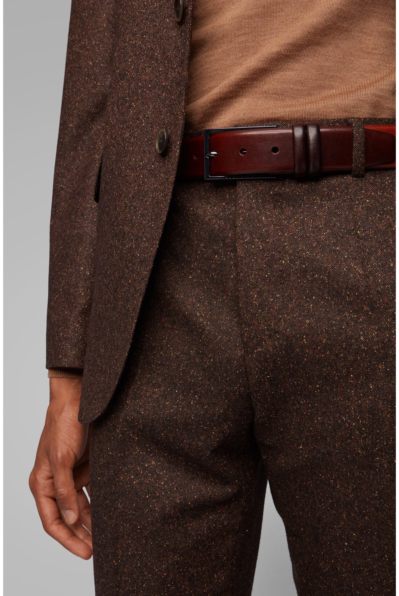 BOSS Herren Gürtel Carmello, Braun214, 95