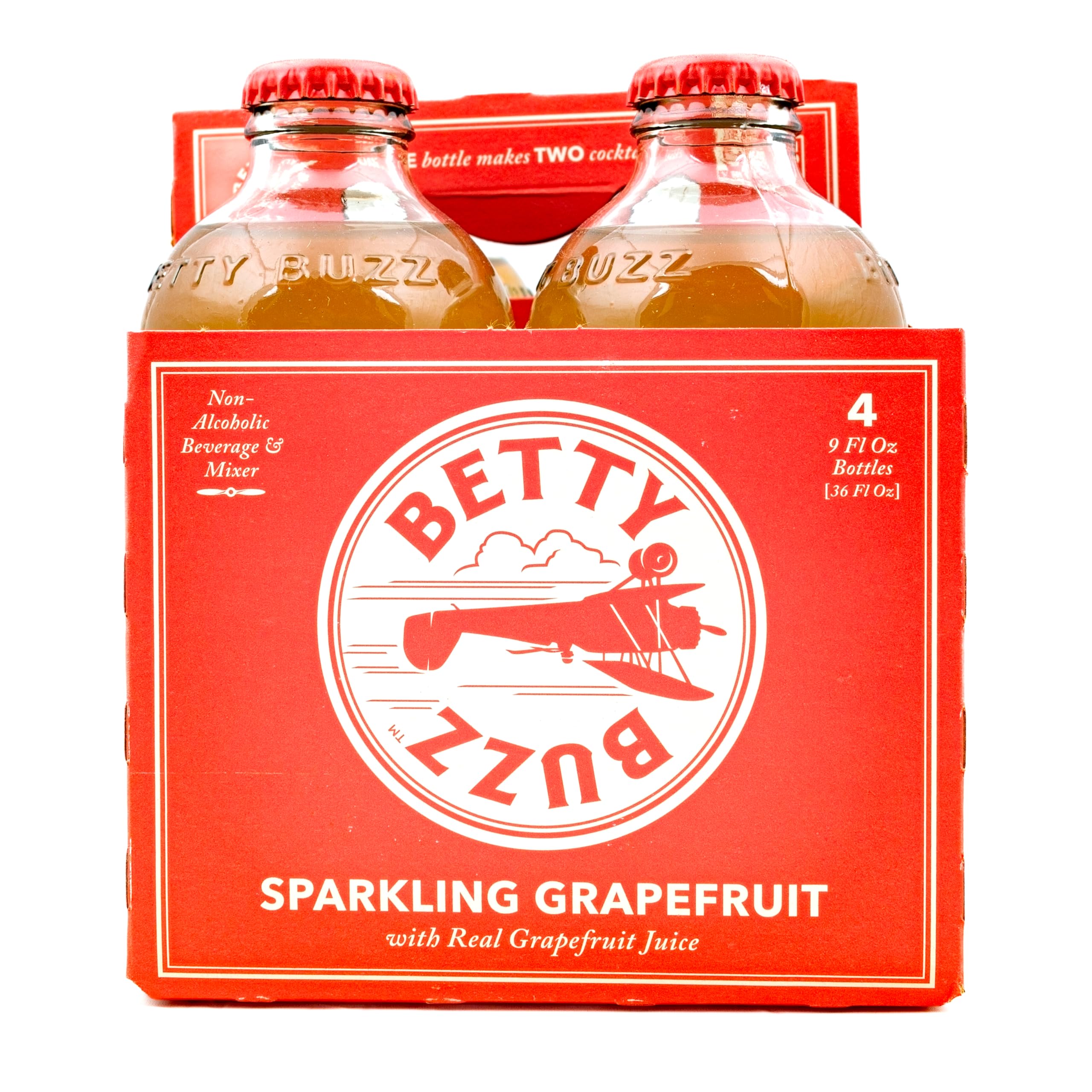 Betty Buzz, Juice Sparkling Grapefruit 4 Pack, 9 Fl Oz